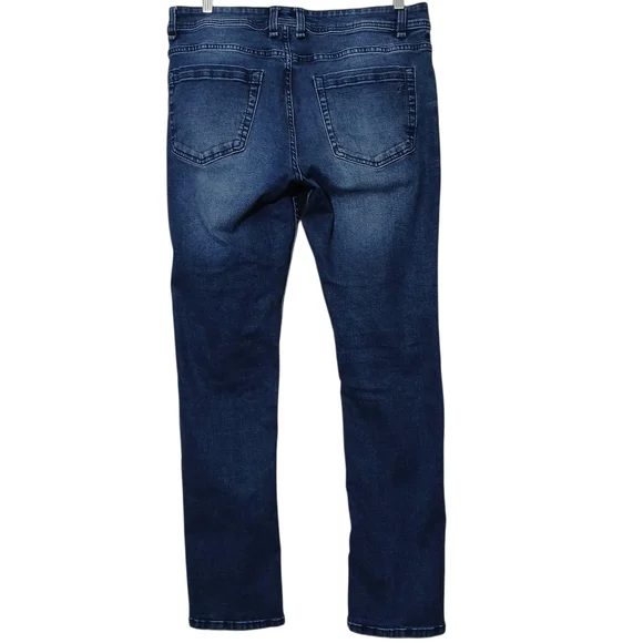 TPJ The Perfect Jean Men 32x32 Slim Fit Dark Blue Wash Stretch Denim Work Casual - Picture 4 of 9